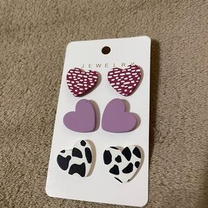 Heart Shaped Clay Earrings Set